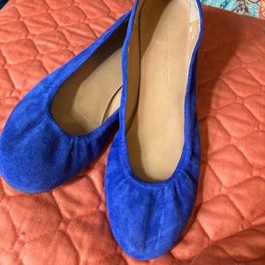 Blue suede Audrey Brooke ballet flats size 7M
